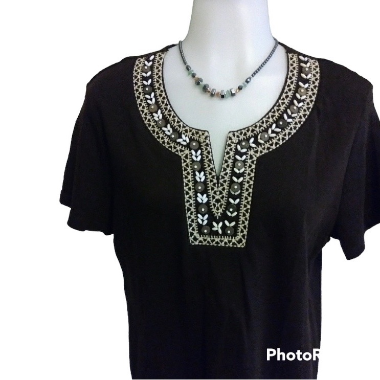 Jm Collection Embellished Tee Buy Now